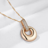 Elegant Glossy 14K Filled Rose Gold With AAA Zircon Diamonds Hoop Necklace For Women Fashion Jewellery