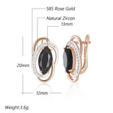 14 Karat Gold Filled Unusual Shiny Black White AAA Zircon Crystals Dangle Luxury Earrings