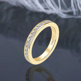 Remarkable VVS1 D Colour Moissanite Ring Channel Set Full Eternity 925 Silver Ring