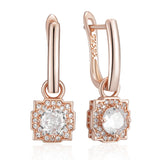 14K Filled Gold Full Shiny AAA Zircon Diamonds Dangle Earrings Quality Jewellery