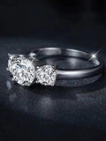 Fashionable Design, High-End Luxury 925 Sterling Silver 2/4 Carat Moissanite Diamonds 3-Row Ring, Fine Jewellery