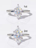 Luxury Fashion 1CT 2CT VVS1 D Colour Marquise Moissanite Diamond Engagement Ring