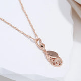 Vintage Glossy Simple Water Drop Filled Rose Gold of 14-Karat Purity Pendant Necklace -  Ethnic Style Jewellery