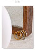 18K Gold Plated Distinctive Stainless Steel Metal Four Finger Stacking Trendy Unusual Ring