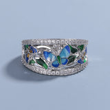 New Classic Butterfly Style Hand Made Enameled Bowknot Fashion Ring