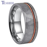Guitar String Ring Silver Hammer 8MM Men Women Tungsten Carbide Wedding Ring