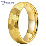 Multi-Faceted Hammered Brushed Finish 4/6/8MM Men Women Tungsten Wedding Rings