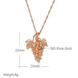 Amazing 14K Filled Rose Gold Grape Shape Pendant And Necklace For Women - Fashion Holiday Jewellery