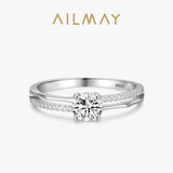 Sparkling Central Solitaire AAAA Lab Created Diamond Sterling Silver Luxury Ring