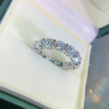 Marvelous 5mm D Color Moissanite Diamonds Row Eternity Rings - Silver Wedding Engagement Fine Jewellery - The Jewellery Supermarket