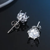 Top Sparkling 0.5-2 Carat D Colour Moissanite 925 Sterling Silver Stud Earrings