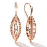14K Gold Filled Geometric Rhombus Full AAA Zircon Diamonds Dangle Elegant Earrings