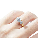 Amazing Round Cut Three Stone D Colour VVS1 Moissanite Engagement Wedding Rings - Sterling Silver Fine Jewellery