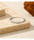 Classic Geometric VVS1 D Color Moissanite Rings 925 Sterling Silver Ring