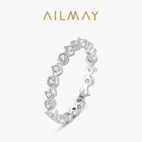 Simple Stackable Romantic Clear AAAA Lab Created Diamonds Sterling Silver Rings
