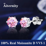 S925 Silver Platinum And Gold Plating Moissanite Stud Earrings Women Fine Jewellery