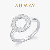Sparkling Circular Centerpiece Paved with AAAA Lab Created Diamond Silver Ring