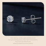 Excellent D Colour Moissanite Diamonds 4 Prongs Earrings 925 Sterling Silver Fine Jewellery for Men and Women - The Jewellery Supermarket