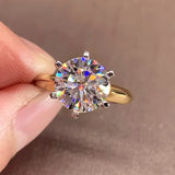 1Ct - 3Ct Diamond Solitaire Silver Yellow GP VVS1 D Colour Moissanite Diamond Ring