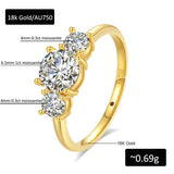 3 Stones Moissanite Diamonds Ring 925 Silver Yellow Gold Colour Ladies Rings Handmade Engagement Wedding  Jewellery
