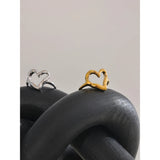 18K Gold Plated Minimalist Stainless Steel Heart Love Hollow Charm Ring