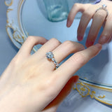 7 Stones 3.2 Carat VVS1 D Colourl Moissanite Wedding S925 Sterling Silver Ring