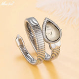 Luxury Brand Selection Snake Shape CZ Diamonds Iced Out Analog Quartz Watches