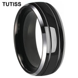 Double Groove Dome Polishing with Chamfering New Men's and Women's Tungsten Ring