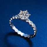 Honeycomb Design VVS1 D Colour 1/2CT Moissanite Wedding Engagement Rings For Women Sterling Silver Fine Jewellery