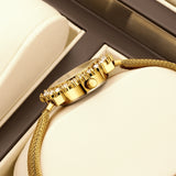 Elegant Temperament Fashion Rhinestone decorated dial Mesh wristband design Women's Quartz Watches