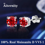 S925 Silver Platinum And Gold Plating Moissanite Stud Earrings Women Fine Jewellery