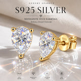 S925 Sterling Silver Radiant Shape 3EX Cut Certified 2.0ct Moissanite Women's Earrings Party Jewelry Gifts With GRA Certificate