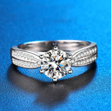 Super D Colour VVS1 1/2/3ct Moissanite Diamonds Silver Engagement Wedding Solitaire Rings with GRA - Fine Jewellery