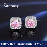 Luxury D Colour VVS1 Moissanite Diamonds Sterling Silver Stud Earrings