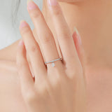 Delicate Dangling Round AAAA Lab Created Diamond 925 Silver Unique Design Ring