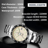 New 38mm Diver Mens Watch Japan NH35A Automatic Mechanical Sapphire Glass Date Luminous 200M Waterproof Wristwatch