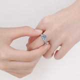 Amazing 100% Real Moissanite With Pave Band 2CT 925 Sterling Silver Diamond  Engagement Wedding Dream Bridal Rings