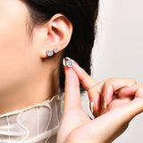 Top Quality 2 Carat 8.0mm D Colour Moissanite Diamonds Sterling Silver Stud Earrings