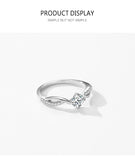 Superb 1CT Delicate, Twisted AAAA Lab Created Diamond 925 Sterling Silver Ring