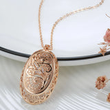 14K Gold Filled Vitality Plant Retro Texture Big Charm Pendant Necklaces for Women
