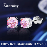 S925 Silver Platinum And Gold Plating Moissanite Stud Earrings Women Fine Jewellery