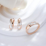 Latest Vintage 6mm Wide AAA Zircon Diamonds Leaf Rings for Women with 14K Filled Rose Gold in Silver Colour Jewellery