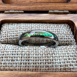 Multicolor Abalone Shell Inlay Domed Polished 4/6/8MM Men Women Tungsten Rings