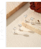 Multi -Styles 925 Silver Geometric Moissanite Heart Screw Stud Helix Earrings