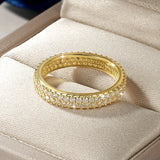 Sparkling Double-row 1.3mm VVS1 D Color Full Moissanite Eternity Luxury Ring