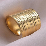 Vintage Style Chunky Unevenness Open Stainless Steel Wide Rings For Women - Fashion Jewellery - The Jewellery Supermarket