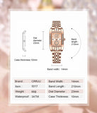Luxury Quartz Elegant Swiss Brand CZ Crystals Stainless Steel Mesh Silver Rose Gold Colour Luminous Ladies Watches - The Jewellery Supermarket