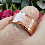 Polished Brushed Multicolor 10/12mm Mens Big Tungsten Engagement Wedding Ring