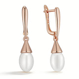 14K Gold Filled Simple Pearl Drop Luxury Earrings for Women High Quality Fine Jewellery