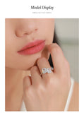 Luxury Silver Classic Setting Shining Princess Cut AAAA Lab Created Diamonds Ring